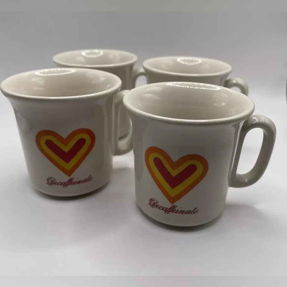 Heart Design White Mugs Set